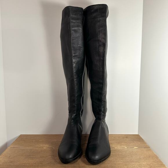 Michael Kors MK Over The Knee Bromley Riding Boots 7.5 Stretch Leather Elevated - Picture 9 of 15